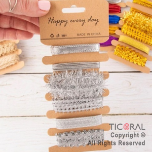 SET DE 6 CINTAS E HILOS PLATA (U2411-875) x 1